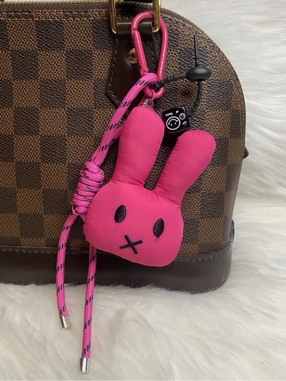 Pink Bunny Bag Charm Keychain